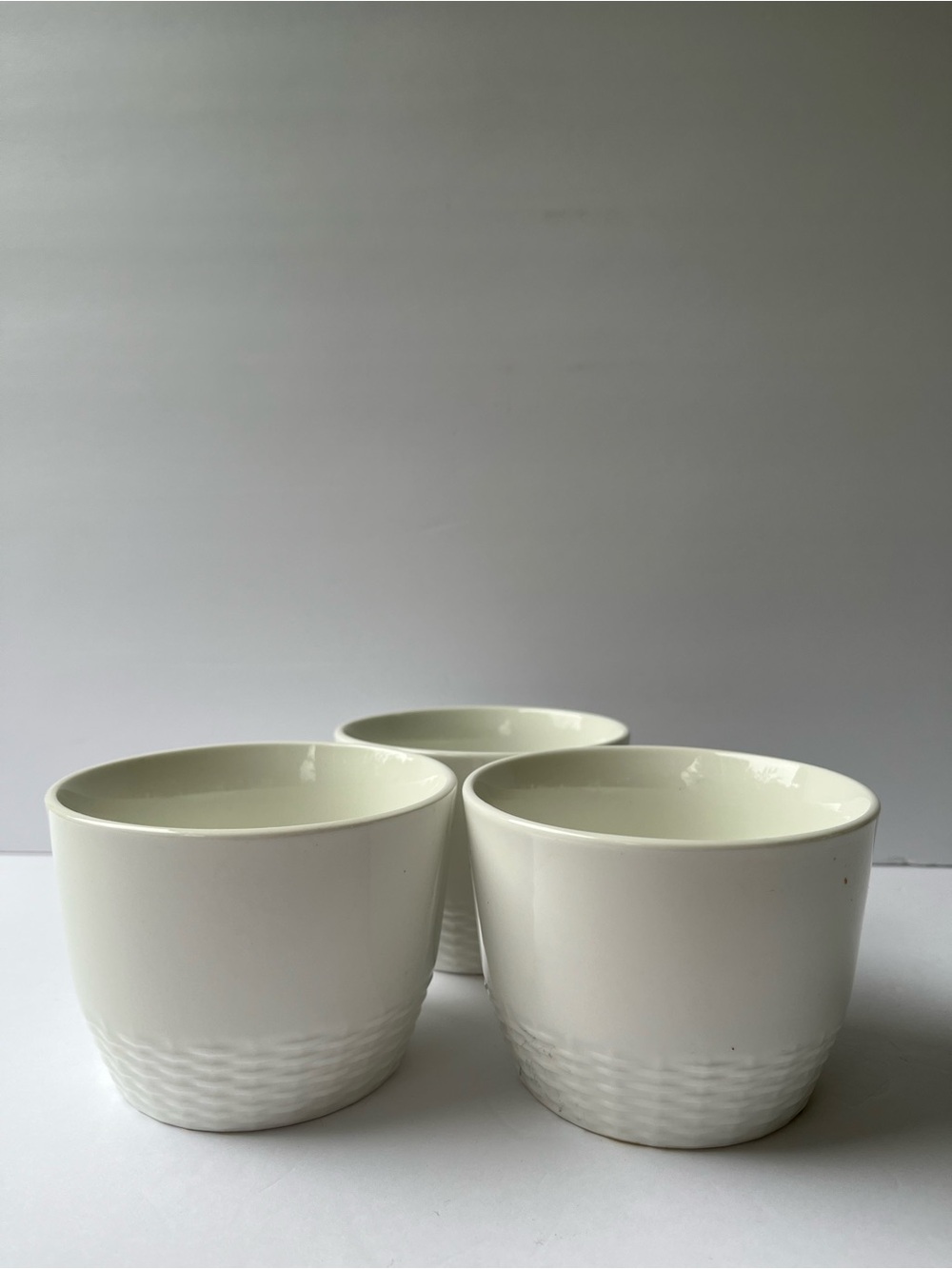 Martha Stewart Collection White Basketweave 8 oz Bowls - Set of 3⁠